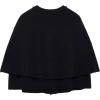 imageCHARTOU Womens Knit Button Down Cape Shawl Cardigan Crew Neck Cloak Sweater Coat Fall Elegant Poncho JacketBlack