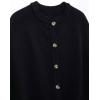 imageCHARTOU Womens Knit Button Down Cape Shawl Cardigan Crew Neck Cloak Sweater Coat Fall Elegant Poncho JacketBlack