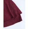 imageCHARTOU Womens Knit Button Down Cape Shawl Cardigan Crew Neck Cloak Sweater Coat Fall Elegant Poncho JacketBurgundy