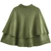 imageCHARTOU Womens Knit Button Down Cape Shawl Cardigan Crew Neck Cloak Sweater Coat Fall Elegant Poncho JacketGreen