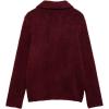 imageCHARTOU Womens Winter Faux Fur Knit Cardigan Jacket Elegant Floral Button Lapel Long Sleeve Sweater CoatsBurgundy