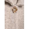 imageCHARTOU Womens Winter Faux Fur Knit Cardigan Jacket Elegant Floral Button Lapel Long Sleeve Sweater CoatsKhaki