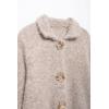 imageCHARTOU Womens Winter Faux Fur Knit Cardigan Jacket Elegant Floral Button Lapel Long Sleeve Sweater CoatsKhaki