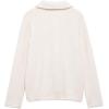 imageCHARTOU Womens Winter Faux Fur Knit Cardigan Jacket Elegant Floral Button Lapel Long Sleeve Sweater CoatsWhite