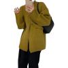 imageCHARTOU Womens Chic Irregular Wrap Open Front Cardigan Loose Fit SweaterGreen