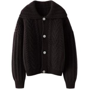 imageCHARTOU Women Winter Thick Cardigan Lapel Collar Button Down Chunky Knit Coatigan Sweater JacketCoffee