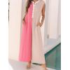 imageCHARTOU Loose Striped Wide Leg Jumpsuit for Women Summer Comfy Sleeveless Romper Baggy OverallPink