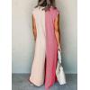 imageCHARTOU Loose Striped Wide Leg Jumpsuit for Women Summer Comfy Sleeveless Romper Baggy OverallPink