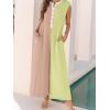 imageCHARTOU Loose Striped Wide Leg Jumpsuit for Women Summer Comfy Sleeveless Romper Baggy OverallYellow