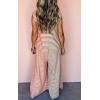 imageCHARTOU Loose Striped Wide Leg Jumpsuit for Women Summer Romper Flowy Pants Comfy Sleeveless Button Baggy OverallsBrown