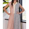 imageCHARTOU Loose Striped Wide Leg Jumpsuit for Women Summer Romper Flowy Pants Comfy Sleeveless Button Baggy OverallsGrey