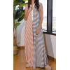 imageCHARTOU Loose Striped Wide Leg Jumpsuit for Women Summer Romper Flowy Pants Comfy Sleeveless Button Baggy OverallsGrey
