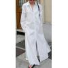 imageCHARTOU Maxi Shirt Dress for Women Sexy High Slit Loose Fit Long Blouse Beach Holiday DressWhite