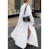 imageCHARTOU Maxi Shirt Dress for Women Sexy High Slit Loose Fit Long Blouse Beach Holiday DressWhite