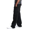 imageCHARTOU Men Casual Straight Leg Elastic Waist Lounge Pants Cargo Sweatpants with Pockets DrawstringBlack