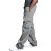 imageCHARTOU Men Casual Straight Leg Elastic Waist Lounge Pants Cargo Sweatpants with Pockets DrawstringLight Grey