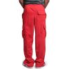 imageCHARTOU Men Casual Straight Leg Elastic Waist Lounge Pants Cargo Sweatpants with Pockets DrawstringRed