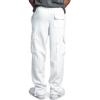 imageCHARTOU Men Casual Straight Leg Elastic Waist Lounge Pants Cargo Sweatpants with Pockets DrawstringWhite