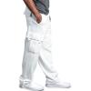 imageCHARTOU Men Casual Straight Leg Elastic Waist Lounge Pants Cargo Sweatpants with Pockets DrawstringWhite