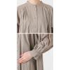 imageCHARTOU Oversized Button Down Shirt Dress for Women Long Sleeve Maxi Dress Flowy Ruffle Tunic Dress BeachGrey