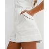 imageCHARTOU Rompers for Women Sleeveless Button Front Office Work Shorts Jumpsuit with BeltWhite