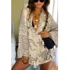 imageCHARTOU Women 2 Piece Beach Short Sets Floral Tie Front Tunic Shirt Dress Satin Boho Shorts Vacation OutfitsBlack