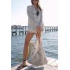 imageCHARTOU Women 2 Piece Beach Short Sets Floral Tie Front Tunic Shirt Dress Satin Boho Shorts Vacation OutfitsBlack