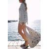 imageCHARTOU Women 2 Piece Beach Short Sets Floral Tie Front Tunic Shirt Dress Satin Boho Shorts Vacation OutfitsBlack