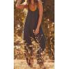 imageCHARTOU Women Baggy Sleeveless Slip Jumpsuit Loose Long Romper Harem Pants Overalls Dungaree Outfit PocketBlack