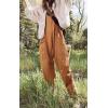 imageCHARTOU Women Baggy Sleeveless Slip Jumpsuit Loose Long Romper Harem Pants Overalls Dungaree Outfit PocketBrown