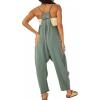 imageCHARTOU Women Baggy Sleeveless Slip Jumpsuit Loose Long Romper Harem Pants Overalls Dungaree Outfit PocketGreen