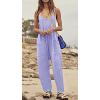 imageCHARTOU Women Baggy Sleeveless Slip Jumpsuit Loose Long Romper Harem Pants Overalls Dungaree Outfit PocketPurple