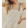 imageCHARTOU Women Bib Overall Dress Jumper Babydoll Pinafore Dress Embroidered Lace Maternity Straps Suspender DressApricot