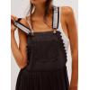 imageCHARTOU Women Bib Overall Dress Jumper Babydoll Pinafore Dress Embroidered Lace Maternity Straps Suspender DressCoffee