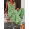 imageCHARTOU Women Button Sleeveless Jumpsuit Hooded Romper Lounge Romper Pants Harem Jumpsuit Cargo PocketsGreen B