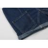 imageCHARTOU Women Casual Denim Short Overalls Rolled Cuff Barrel Shorts Jumpsuit RompersDark Blue