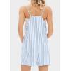 imageCHARTOU Women Casual Stripes Sleeveless Rompers Summer Adjustable Spaghetti Strap Shorts Jumpsuit OverallBlue