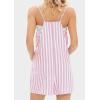 imageCHARTOU Women Casual Stripes Sleeveless Rompers Summer Adjustable Spaghetti Strap Shorts Jumpsuit OverallPink