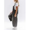 imageCHARTOU Women Distressed Strap Denim Bib Overall Baggy Cropped Ripped Jeans Jumpsuit Wide Leg Pants PocketsBlack