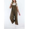 imageCHARTOU Women Distressed Strap Denim Bib Overall Baggy Cropped Ripped Jeans Jumpsuit Wide Leg Pants PocketsCoffee