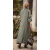 imageCHARTOU Women Long Button Down Dress RollUp Front Pleats Casual Loose Shirt Maxi DressesGreen
