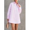 imageCHARTOU Women Loose Fit Dress Shirt Button Down Collared V Neck Tunic Blouse TopsPink