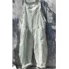 imageCHARTOU Women Oversized Summer Casual Stripes Cargo Jumpsuit Wide Leg Bib Overall Striped Linen Pants Dungarees PocketGreen Stripe
