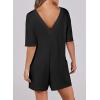 imageCHARTOU Women Oversized T Shirt Romper Short Sleeve Jumpsuit Overall Athletic Workout Modest Mini Tee RomperBlack