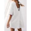 imageCHARTOU Women Oversized T Shirt Romper Short Sleeve Jumpsuit Overall Athletic Workout Modest Mini Tee RomperWhite