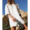 imageCHARTOU Women Oversized T Shirt Romper Short Sleeve Jumpsuit Overall Athletic Workout Modest Mini Tee RomperWhite