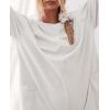 imageCHARTOU Women Oversized T Shirt Romper Short Sleeve Jumpsuit Overall Athletic Workout Modest Mini Tee RomperWhite