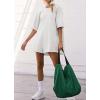 imageCHARTOU Women Oversized T Shirt Romper Short Sleeve Jumpsuit Overall Athletic Workout Modest Mini Tee RomperWhite