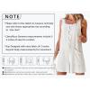 imageCHARTOU Women Shorts Overall Front Button Cotton Linen Summer Wide Leg Shorts RomperBeige