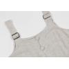 imageCHARTOU Women Shorts Overall Front Button Cotton Linen Summer Wide Leg Shorts RomperBeige